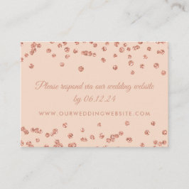 Weddenschap Website RSVP Roos Gold Confetti Blush  Informatiekaartje