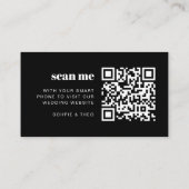 Weddenschap Website | RSVP Scannable QR Code Retro Informatiekaartje (Achterkant)