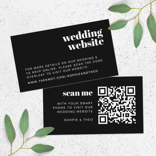 Weddenschap Website | RSVP Scannable QR Code Retro Informatiekaartje