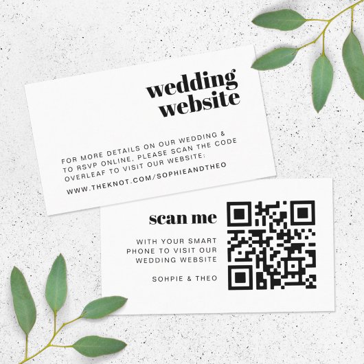Weddenschap Website | RSVP Scannable QR Code Retro Informatiekaartje