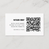 Weddenschap Website | RSVP Scannable QR Code Retro Informatiekaartje (Achterkant)