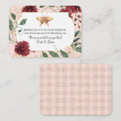 Weddenschap Website RSVP Waterverf herfst Floral P Visitekaartje (Voorkant / Achterkant)