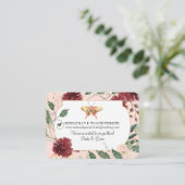 Weddenschap Website RSVP Waterverf herfst Floral P Visitekaartje (Staand voorkant)