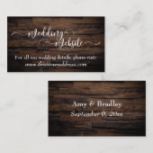 Weddenschap Website | Wit script en bijtende bruin Informatiekaartje (Voorkant / Achterkant)