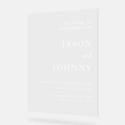 Weddenschap Welkom Acryl Bord (Hoek)