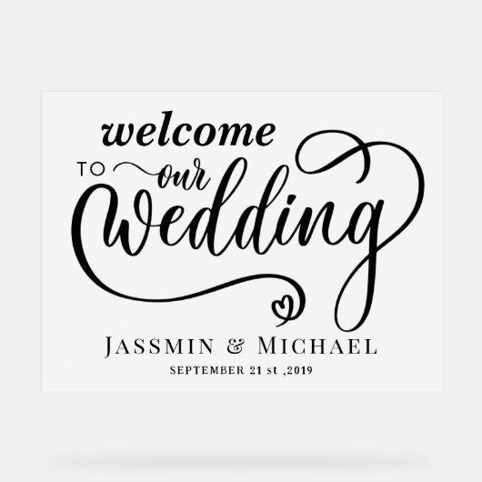 Weddenschap Welkom Acryl Bord (Voorkant)