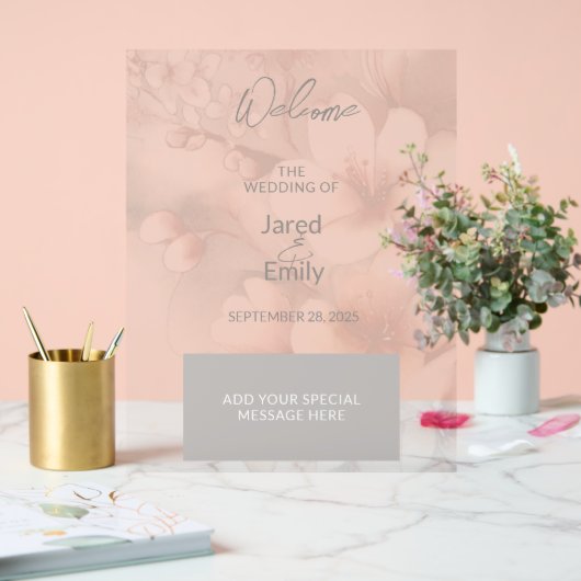 Weddenschap Welkom Acryl Bord (Huwelijk)