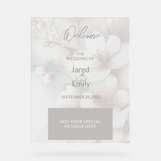 Weddenschap Welkom Acryl Bord (Voorkant)