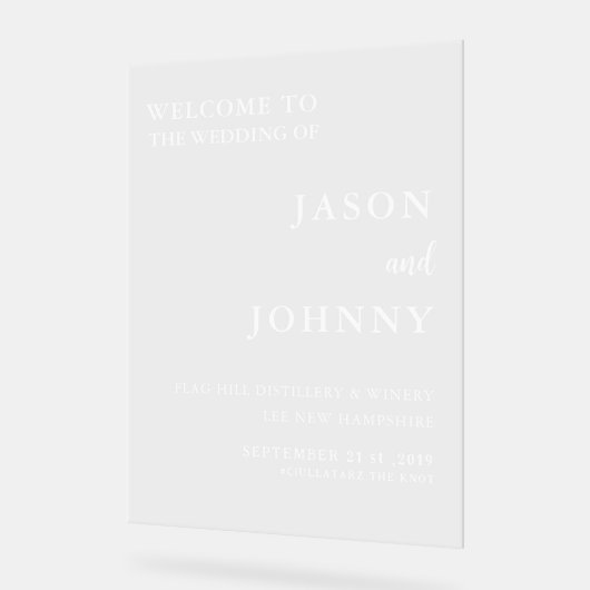 Weddenschap Welkom Acryl Bord (Hoek)