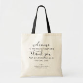 Weddenschap Welkom, bedankt bestemming Tote Bag (Voorkant)