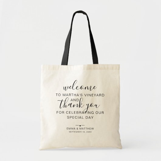 Weddenschap Welkom, bedankt bestemming Tote Bag (Voorkant)