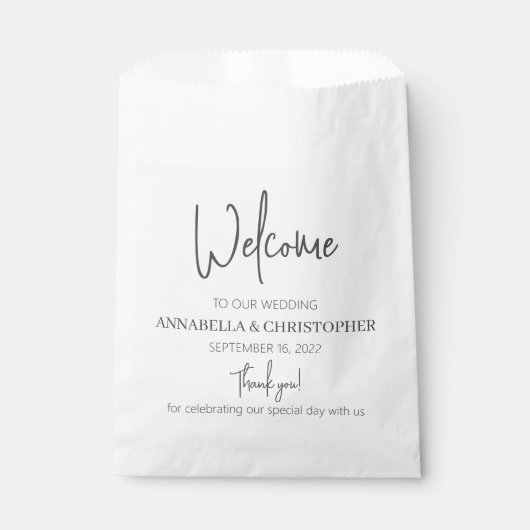 Weddenschap Welkom Bedankt Chic Elegant Favor Bag Bedankzakje (Voorkant)