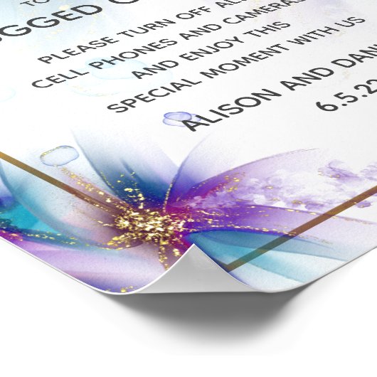 Weddenschap Welkom Blauwgroen Paarse Abstracte blo Poster (Hoek)