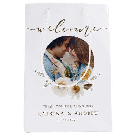Weddenschap Welkom Dank je cadeau Medium Cadeauzakje (Voorkant)