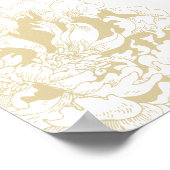 Weddenschap Welkom Gold Elegant Peony Floral Poster (Hoek)