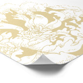 Weddenschap Welkom Gold Elegant Peony Floral Poster (Hoek)