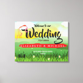 Weddenschap Welkom Modern Rustic Festival Wedfest Canvas Afdruk