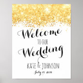 Weddenschap, welkom, poster, gouden glitter poster (Voorkant)