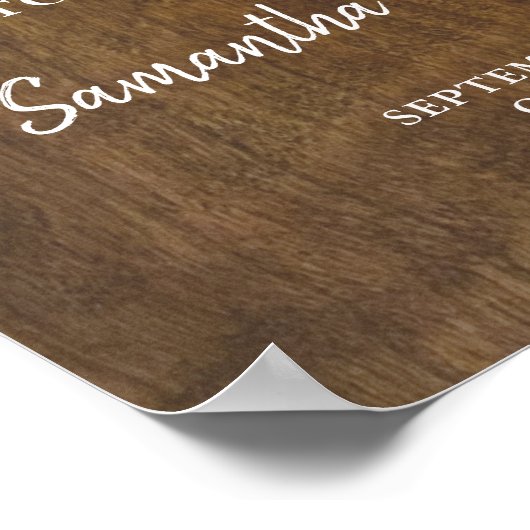 Weddenschap Welkom Rustic Wood - zonnebloemen Poster (Hoek)