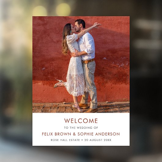 Weddenschap Welkom | Terracotta Burnt Oranje Rust Raamsticker