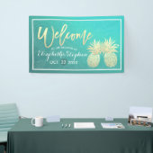 Weddenschap Welkome Golden Pineapple Blauwgroen Ro Spandoek (Beurs)