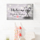 Weddenschap Welkomstbanner Champagne Glass Wood Li Spandoek (Insitu)