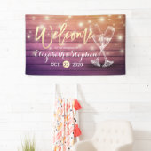 Weddenschap Welkomstbanner Champagne Glass Wood Li Spandoek (Insitu)