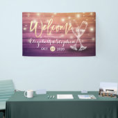 Weddenschap Welkomstbanner Champagne Glass Wood Li Spandoek (Beurs)