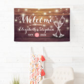 Weddenschap Welkomstbanner Champagne Glass Wood Li Spandoek (Insitu)