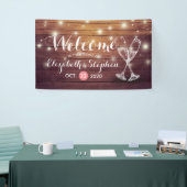 Weddenschap Welkomstbanner Champagne Glass Wood Li Spandoek (Beurs)