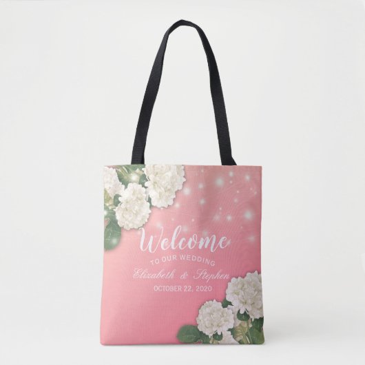 Weddenschap Welkomstcadeaus Hydrangeas String Ligh Tote Bag (Voorkant)