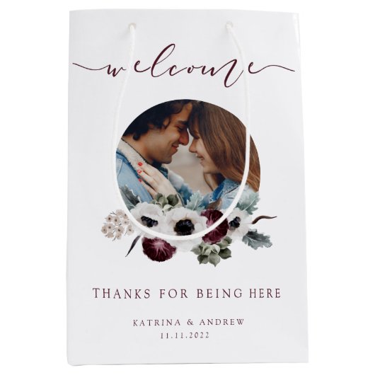 Weddenschap Welkomstfoto Gift Bag Medium Cadeauzakje (Voorkant)