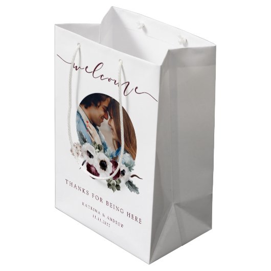 Weddenschap Welkomstfoto Gift Bag Medium Cadeauzakje (Achterkant Gekanteld)