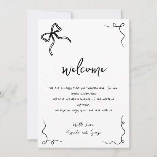 Weddenschap Welkomstpagina Feestdagenkaart (Voorkant)