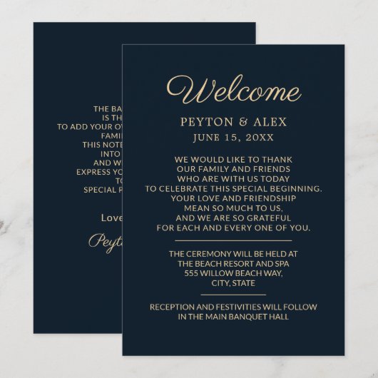 Weddenschap Welkomstreisboot Blue Tan (Voorkant / Achterkant)