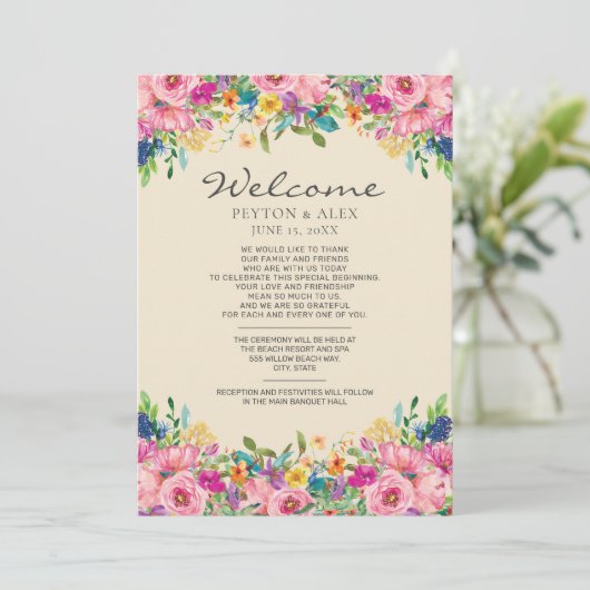 Weddenschap Welkomstreisrondleiding Roze Gele Wild (Staand voorkant)