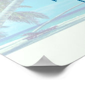 Weddenschap Welkomststrand met tropische palmen Poster (Hoek)
