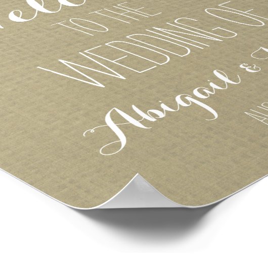 Weddenschap Welkomstteken Aangepaste gebarsten len Poster (Hoek)