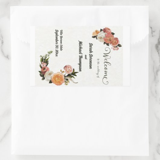 Weddenschap Welkomstteken Aangepersonaliseerde Flo Rechthoekige Sticker (Tas)