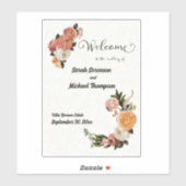 Weddenschap Welkomstteken Aangepersonaliseerde Flo Sticker (Vel)