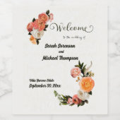 Weddenschap Welkomstteken Aangepersonaliseerde Flo Wijn Etiket (Enkel label)