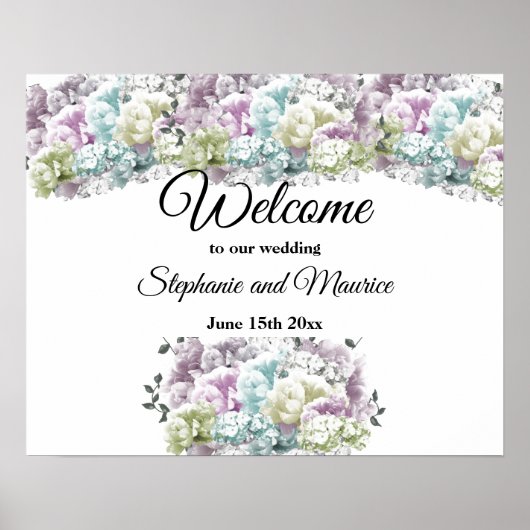 Weddenschap Welkomstteken Floral Variety Bouquet Poster (Voorkant)