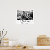 Weddenschap Welkomstteken Zwart-wit Romantische fo Poster (Keuken)