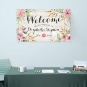 Weddenschap WelkomstWaterverf Roze Blok Rustisch H Spandoek (Beurs)