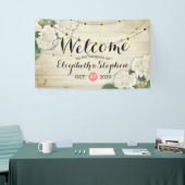 Weddenschap Welkomstwoord Banner Wood Flowers Stri (Beurs)