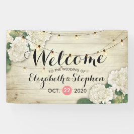 Weddenschap Welkomstwoord Banner Wood Flowers Stri