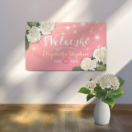 Weddenschap Welkomstwoord Hydrangea Flowers String Spandoek