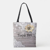 Weddenschap Welkomstwoord Zonnebloem Rustic Wood L Tote Bag (Achterkant)