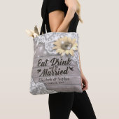 Weddenschap Welkomstwoord Zonnebloem Rustic Wood L Tote Bag (Dichtbij)