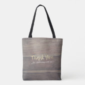 Weddenschap Welkomstwoord Zonnebloem Rustic Wood L Tote Bag (Achterkant)